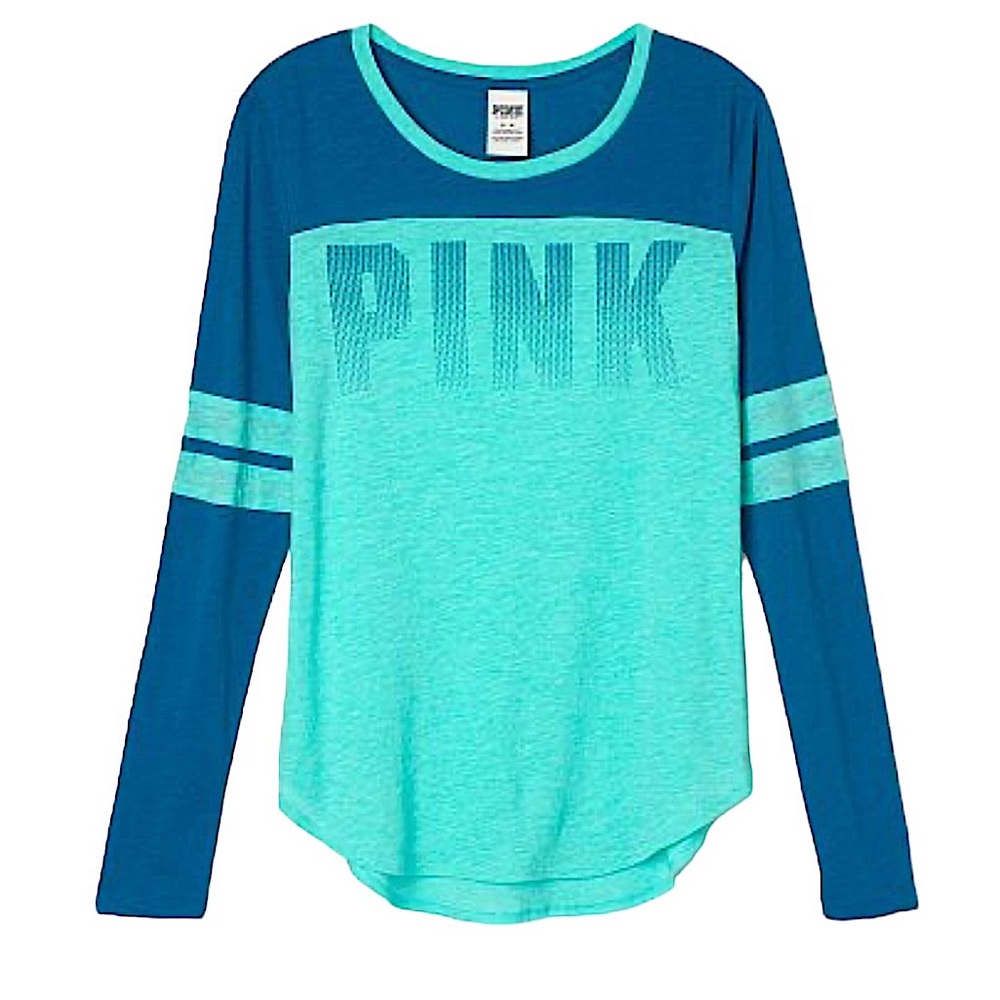 VICTORIA’S SECRET PINK: Women’s Baseball Raglan Long Sleeve Shirt -Size XS